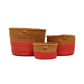 Hela: Gold And Red Duo Colour Block Woven Basket, 9 of 9