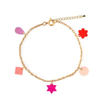 Bracelet With Rainbow Pink Charms, 2 of 3