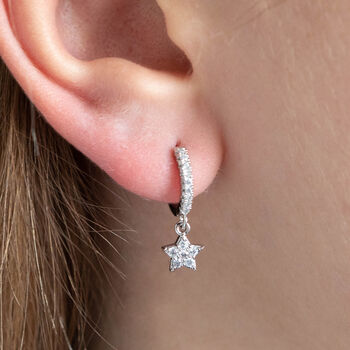 Star Huggie Hoop Earrings, 2 of 5