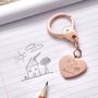 Rose Gold 'I've Drawn My Mummy' Personalised Keyring, thumbnail 1 of 4