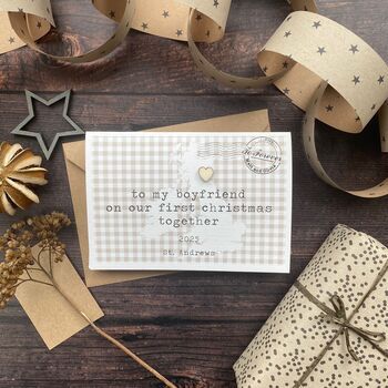 To My Boyfriend On Our First Christmas Card Personalised, 2 of 4
