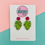 Cheese Leaf Glitter Earrings *More Colours Available*, thumbnail 1 of 4