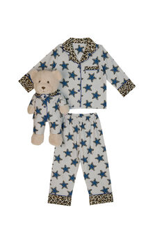 Leonie Girls Star And Leopard Pyjama Set With Teddy, 5 of 5