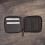 Men's Brown Leather Wallet Zip Around Rugged Leather Rfid Protected, thumbnail 3 of 7