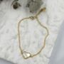 Mother Of Pearl Heart Bracelet In Gold, thumbnail 1 of 3