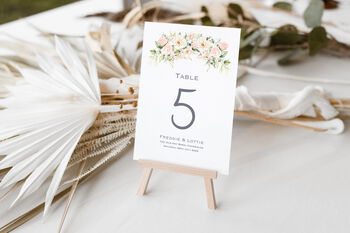 Pink And White Rose Table Numbers, 2 of 4