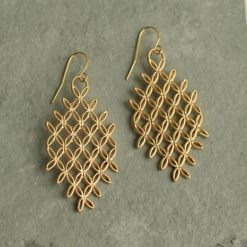 Gold Lace Bohemian Earrings, 5 of 9