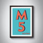 M5 Manchester Typography Postcode Print, thumbnail 3 of 10