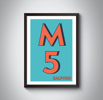 M5 Manchester Typography Postcode Print, 3 of 10