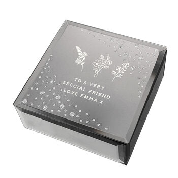 Personalised Floral Diamante Mirrored Trinket Box, 5 of 5