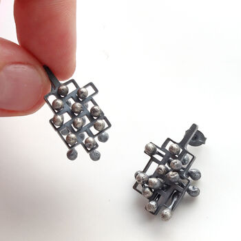 Mindfulness Calming Silver Stud Earrings, 2 of 7