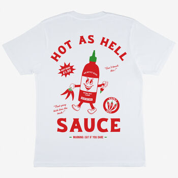 Hot As Hell Sauce Unisex Graphic T Shirt In White, 7 of 7