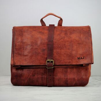 Convertible Roll Top Leather Backpack Satchel, 12 of 12