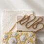 Golden Sunset | Yellow And White Floral Embroidery Clutch, thumbnail 5 of 9