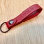 Personalised Red Leather Keyring, thumbnail 9 of 10