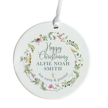 Christening Ceramic Ornament Gift With Name, 2 of 4
