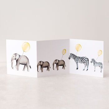 Baby Elephants Concertina Keepsake Card, 2 of 5