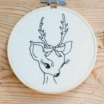 Embroidered Christmas Reindeer Hoop, 4 of 5