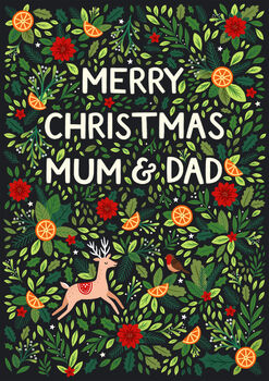 Christmas Card For Mum And Dad, Merry Christmas Parents, 3 of 3
