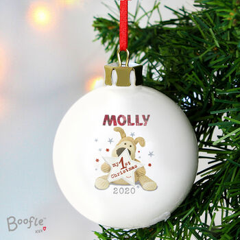 Personalised Boofle My 1st Christmas Bauble, 3 of 4