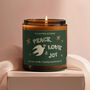 Peace, Love And Joy Scented Candle Christmas Gift, thumbnail 1 of 10