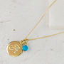 Gold Initial Charm Necklace With Birthstone, thumbnail 3 of 12