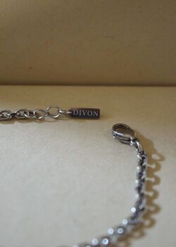 Anchor Silver 3mm Chain Bracelet Adjustable Gift, 3 of 6
