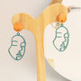 Abstract, Artsy Drop Earrings Gold Plated, thumbnail 3 of 8