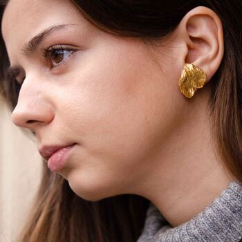 Yellow Gold Vermeil, Terra Statement Earrings, 4 of 5
