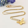 9ct Gold Butterfly Necklace, thumbnail 2 of 10