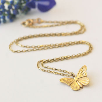 9ct Gold Butterfly Necklace, 2 of 10