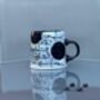 Handmade Ceramic Mug With Asemic And Midnight Brushwork, thumbnail 1 of 4