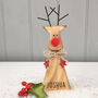Personalised Reindeer In Hat Decoration, thumbnail 1 of 1