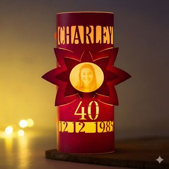 Personalised Birthday Photo Lantern Gift 40th, 2 of 11