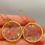 Medium Disco Earrings With Gold Sparkles, thumbnail 2 of 10