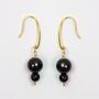 Garyn Black Onyx Gemstone Hook Drop Beaded Earrings, thumbnail 3 of 4