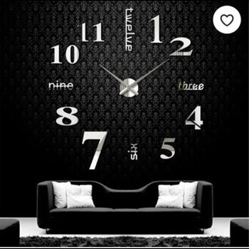 Stylish, Modern 3D Wall Clock In Black Or Silver, 2 of 7