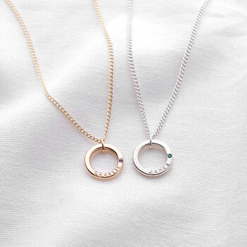 Personalised Mini Birthstone Ring Necklace For Mum, 3 of 8