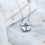 Four Heart Magnet Foldable Crystal Flower Necklace, thumbnail 8 of 9