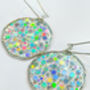 Medium Disco Earrings With Silver Sparkles, thumbnail 7 of 11