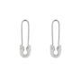 Pave Safety Pin Earring Jewelled Sterling Silver, thumbnail 7 of 8