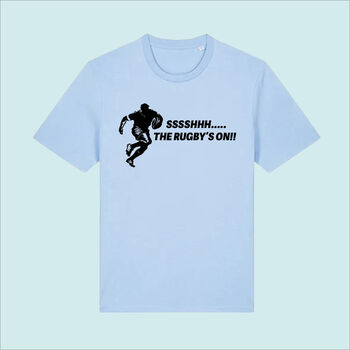 Men's Rugby T Shirt. Ssshh The Rugby's On, 3 of 4