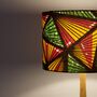 Pink And Green Geometric Triangles African Lampshade, thumbnail 5 of 9