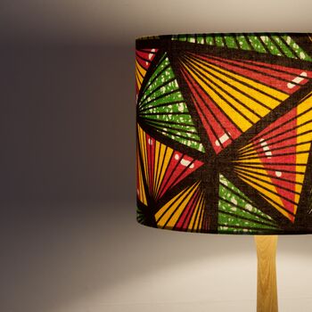 Pink And Green Geometric Triangles African Lampshade, 5 of 9