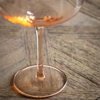 Set Of Four Amber Coupe Cocktail Champagne Glasses, 3 of 3