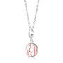 Silver Party Ring Necklace With Pink Enamel, thumbnail 2 of 7