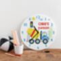 Children's Personalised Cement Mixer Construction Clock, thumbnail 2 of 3