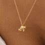 Elephant And Baby Gold Plated Necklace, thumbnail 2 of 11