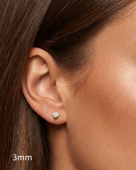 Gold Or Silver 3mm Solitaire Round Stone Earrings, 4 of 5