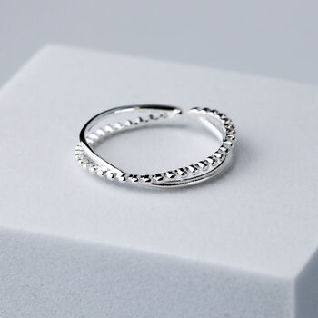 Sterling Silver Adjustable Double Band Ring, 2 of 6